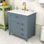 Meuble-lavabo 30 po avec lavabo, tablette et tiroirs en céramique-130491413