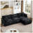 Avery 102" W x 59" D x 35" H 3-Seat Chenille Modular Sectional Sofa