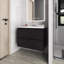 Meuble-lavabo à finition flottante avec lavabo et deux tiroirs spacieux, mesurant 23,3 pouces de hauteur, 31,5 de largeur, panneau de particules propre et moderne pour les salles de bain attrayantes-1220227297