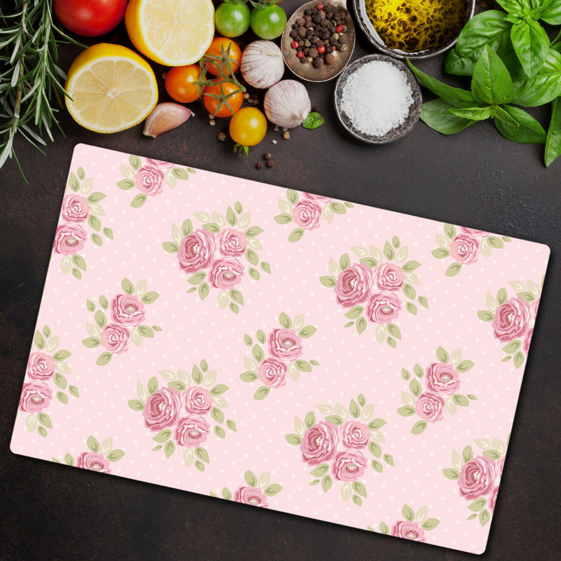 Markey Beautiful Rose Regular Flowers Chopping Board, 80cm L x 52cm W
