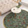 Ottohome Non-Slip Floral Leaves Area Rug For Living Room, Hallway, Entryway Rug, Seafoam Green