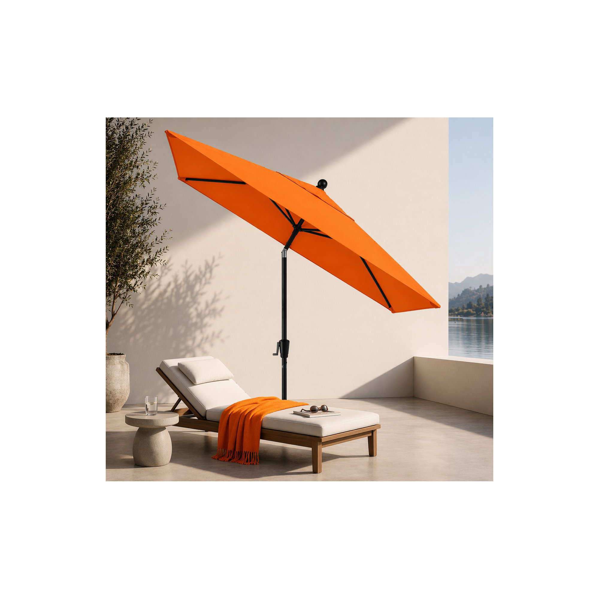 Natalie 103'' Outdoor Umbrella, Canvas Tuscan Sunbrella® Canvas, Black Sapphire