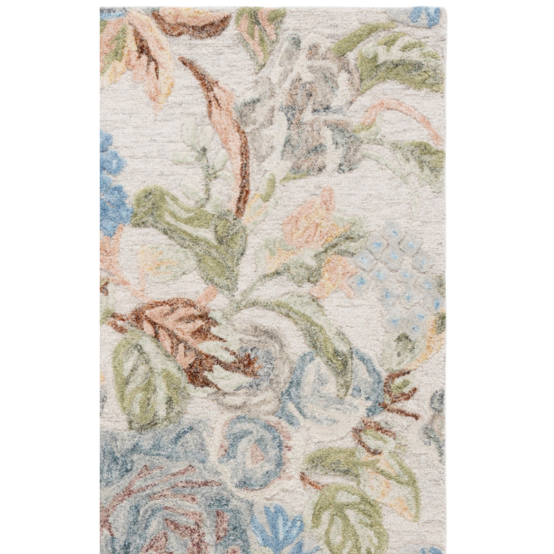 Jardin Hand Tufted Wool;Cotton Floral Indoor Rug, Rectangle 3' x 5'
