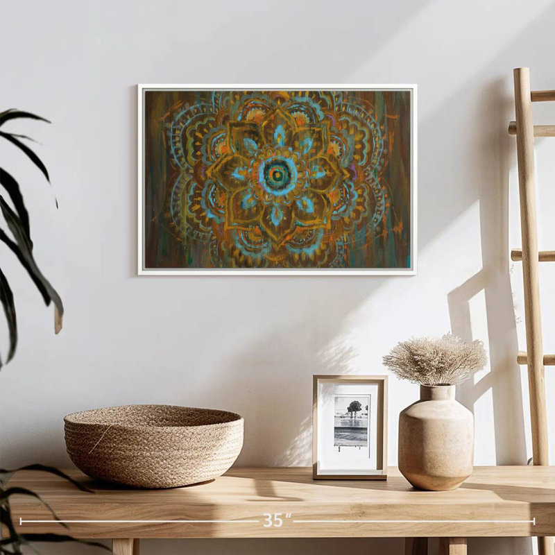 Bombay bohémien, 19 po x 13 po, Cadre flottant blanc