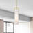 Gold 1-Light Mini Pendant with Clear Cylindrical Glass Shade-852434386-857543044