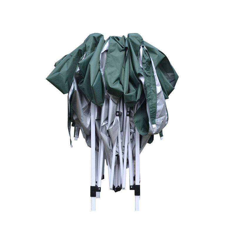 Pop up Gazebo 3m x 3m with Sides 2 Wind Bars 4 Weight Bags, Green
