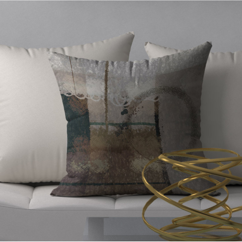 Abstract Reversible Throw Pillow, 18" x 18"