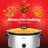 Kitchen Elite 6 Qt Slow Cooker, Stainless Steel Ceramic Crock Pot with Glass Lid