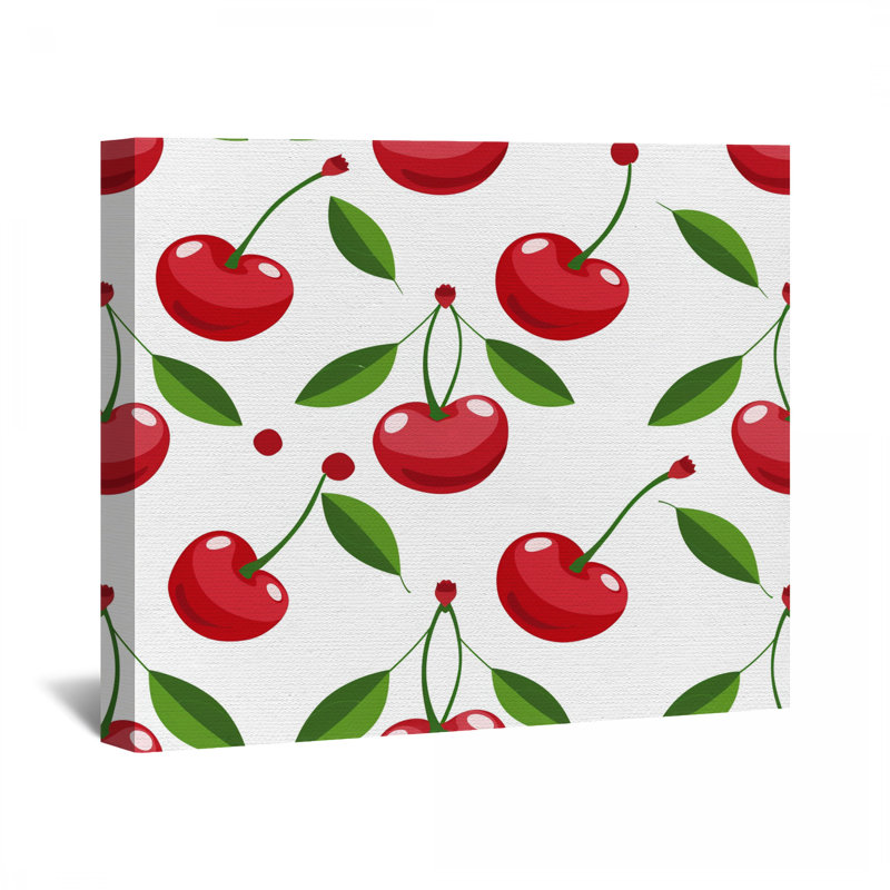 Décoration murale toile cerise fruits, H 11 po x l 14 po