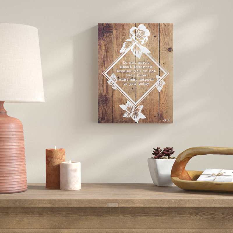 « Not worry », impression sur toile tendue, H 16 po x l 12 po x P 1,5 po