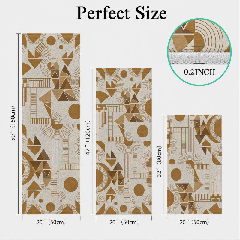 Tapis de cuisine géométriques lavables antidérapants