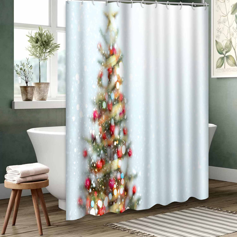 Rideau de douche transparent transparent, rideaux de douche pour la salle de bain avec 12 crochets, 72" L x 84" W