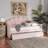Foust Timila Modern And Contemporary Light Pink Velvet Fabric Upholstered Daybed With Trundle-2004612249