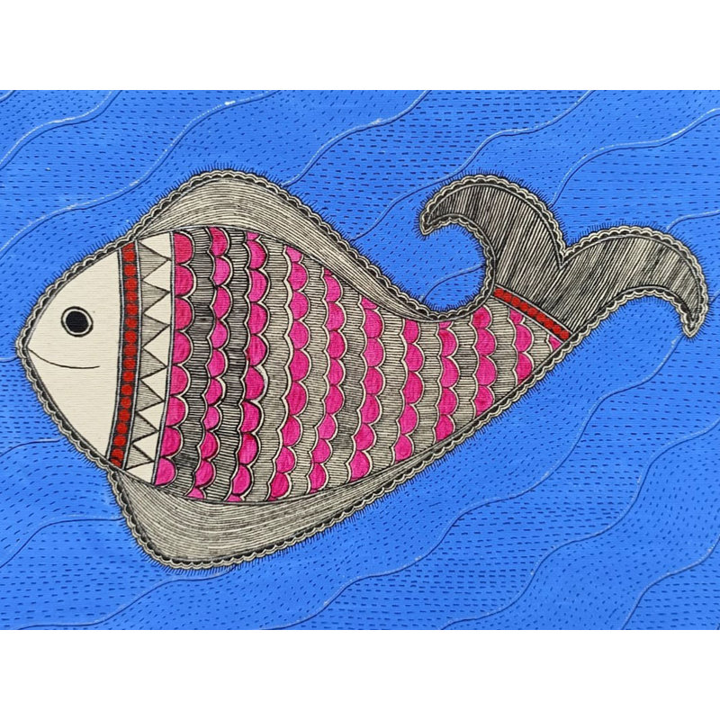 Poisson seul | Acrylique sur papier | Par Abhilasha Raut