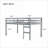 Twin Size Sturdy Rubber Wood Loft Bed with Ladder - No Box Spring, Reinforced Slats, Gray Bedroom Storage-849525680