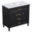 Ensemble de meuble-lavabo avec lavabo, armoire autoportante noire avec lavabo en céramique, cadre en bois aggloméré et en bois massif, tiroir supérieur rabattable, portes à fermeture en douceur, 2 tiroirs de rangement-1324587004