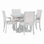 Retro 5-piece dining set extendable round table and 4 chairs,round table top with leaf,dining table set,dining room set Bowlds-388632246-388632244
