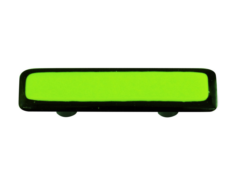 Poignée barre 3" au centre Borders, Aluminium / vert printemps
