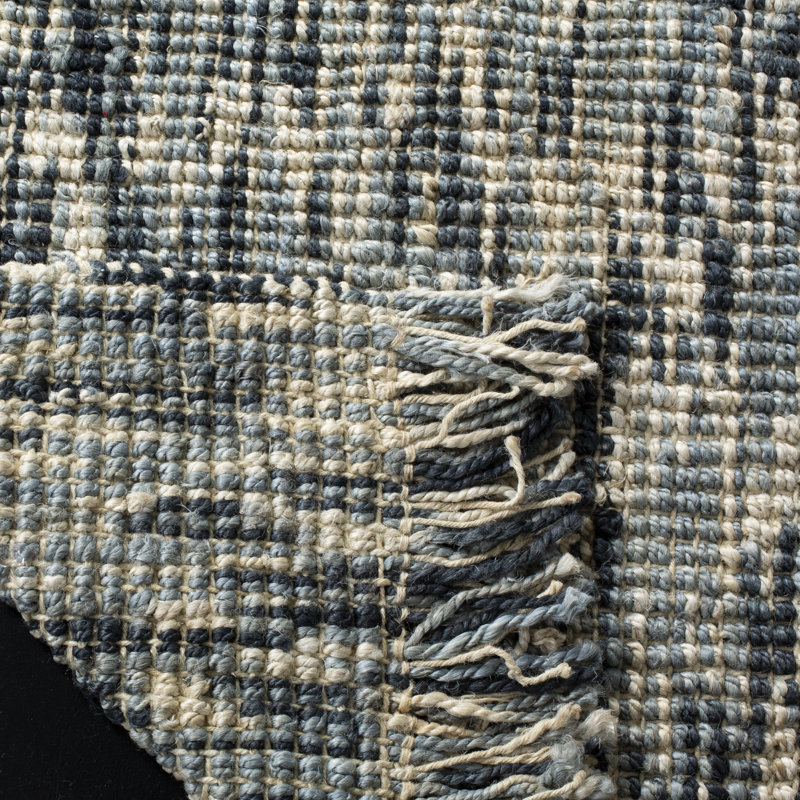 Natural Fiber Hand Woven Jute Striped Rug, Rectangle 5' x 8'