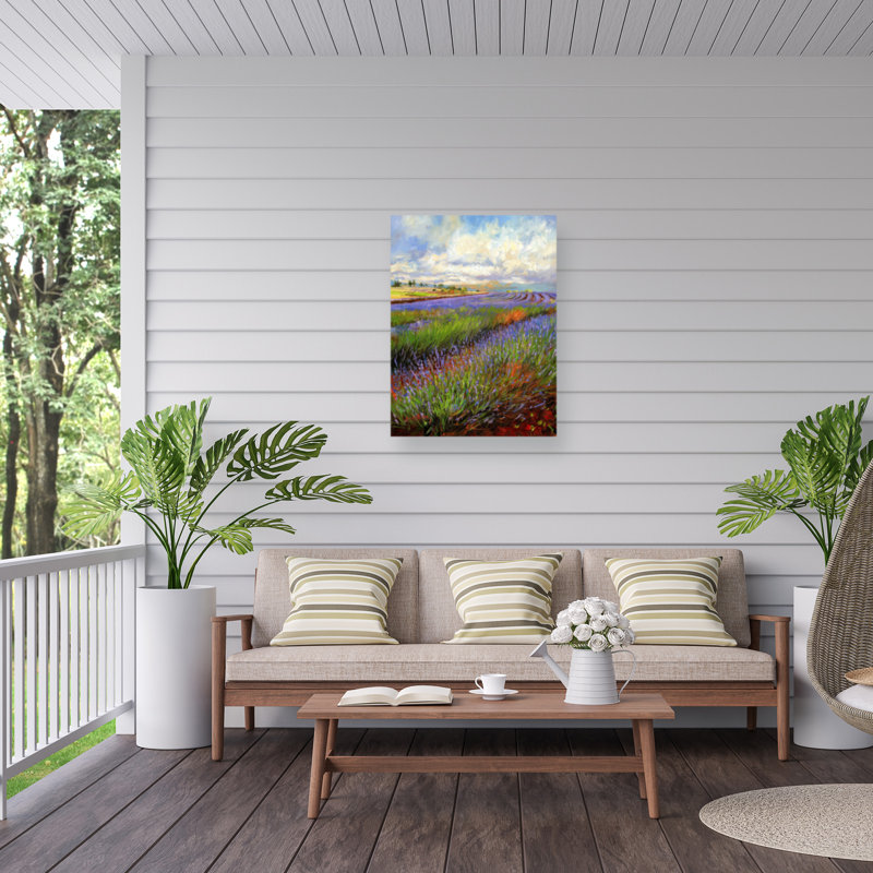 Toile extérieure David Stribble Lavender Field, H 14 po x l 19 po