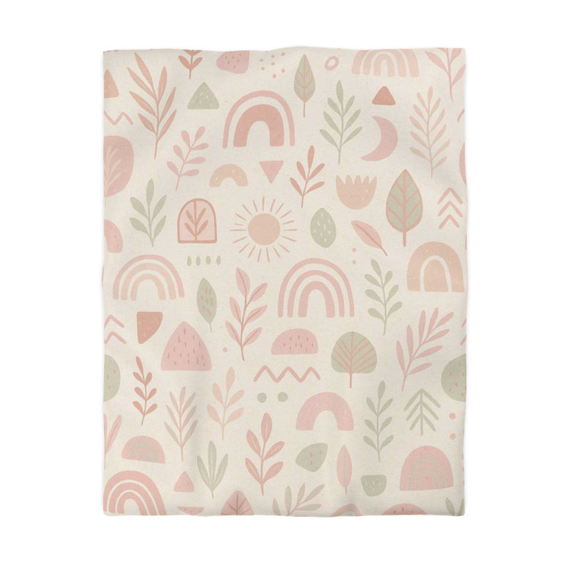 Duvet Covers Microfiber Duvet Cover, White/Pink, Twin Duvet Cover