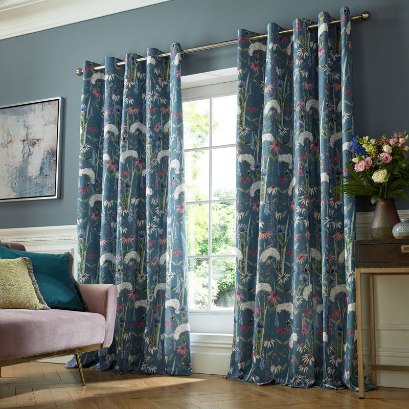 Hermione Cotton Blend Room Darkening Curtain Pair, 168 W x 229 D cm