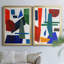 «Colorful Shapes III», toile encadrée de qualité supérieure - prête à être accrochée-836307877-836307931