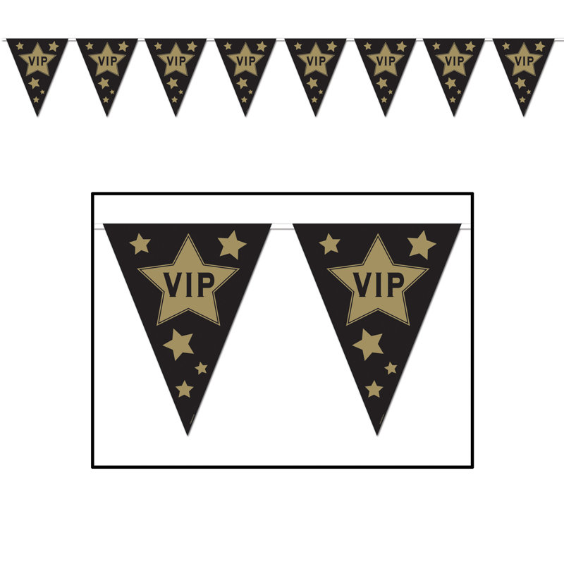 VIP Pennant Banner - 11" x 12' - Pack of 12