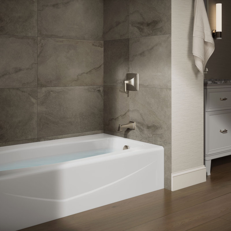 Baignoire en alcôve 60 po x 34 1/4 po Villager, Blanc lustré
