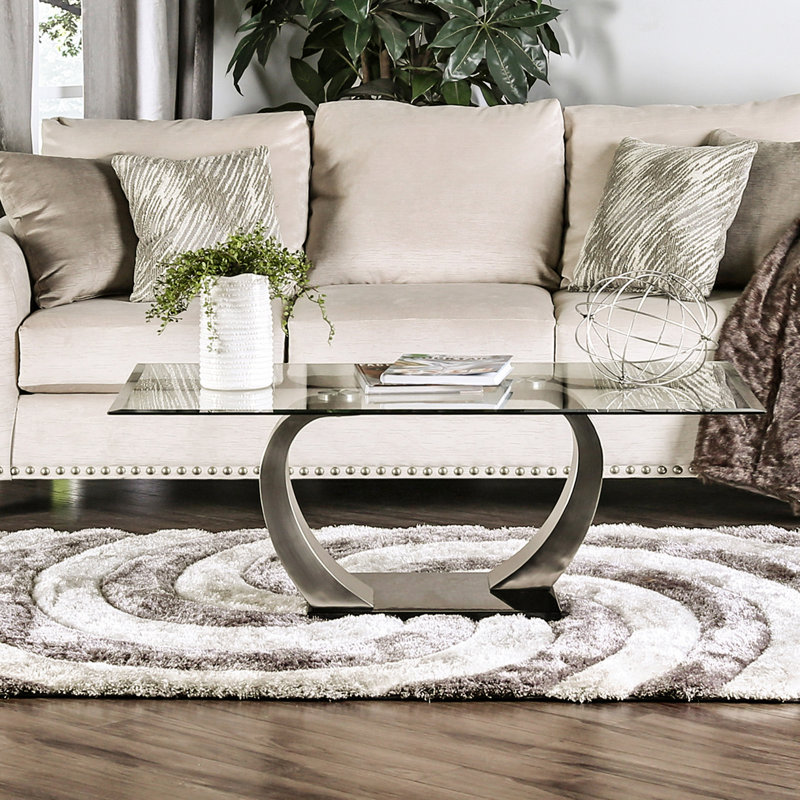 Natalia Glass Top Single Coffee Table