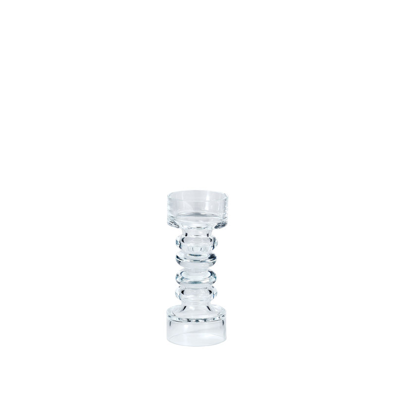 Glass Ribbed Candleholder/Vase, 9.25" H x 4" W x 4" D