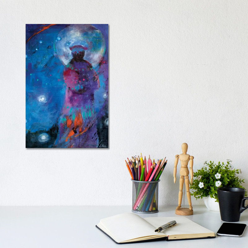 Bear Moon by Kerri McCabe - Wrapped Canvas Painting, 30.48cm H x 20.32cm W x 1.91cm D