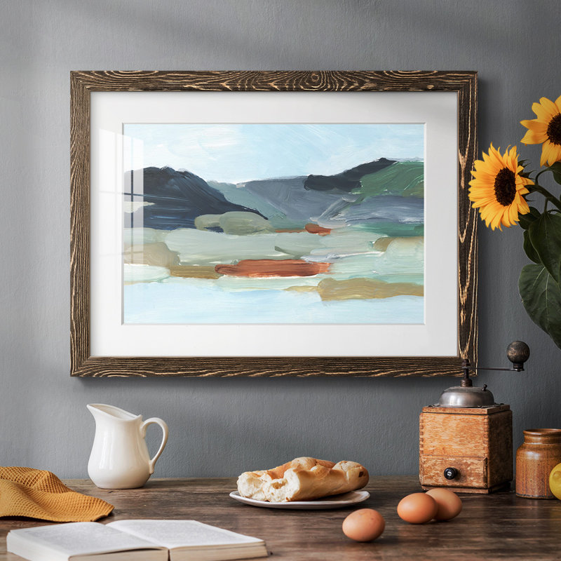 Autumn Mountains II, reproduction d'art encadrée, Noyer, H 28 po x l 42 po x P 1,5 po