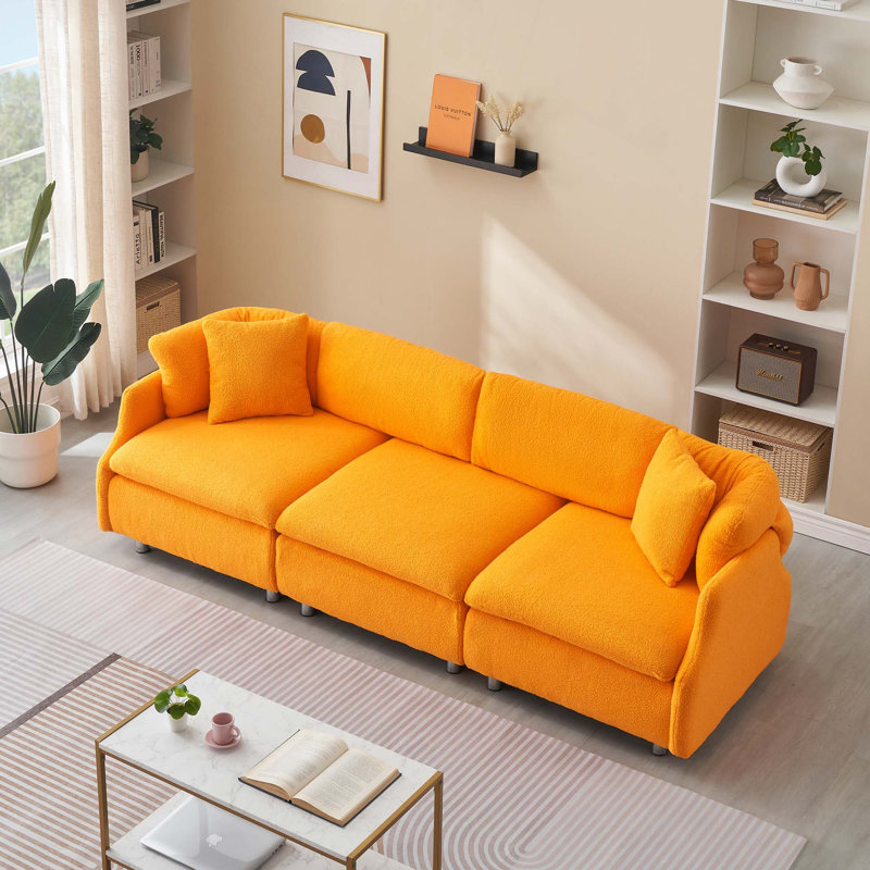 Canapé avec coussins l 95,3 po, Teddy orange