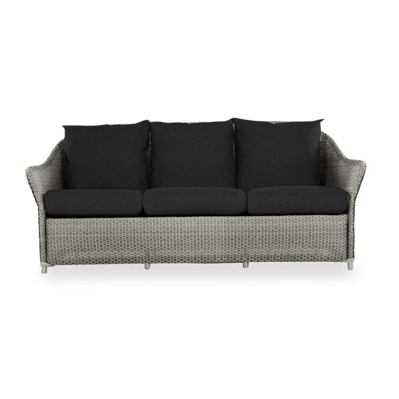Weekend Retreat Outdoor 3 - Seat Patio Sofa, Pewter, Canvas Black Sunbrella® Canvas