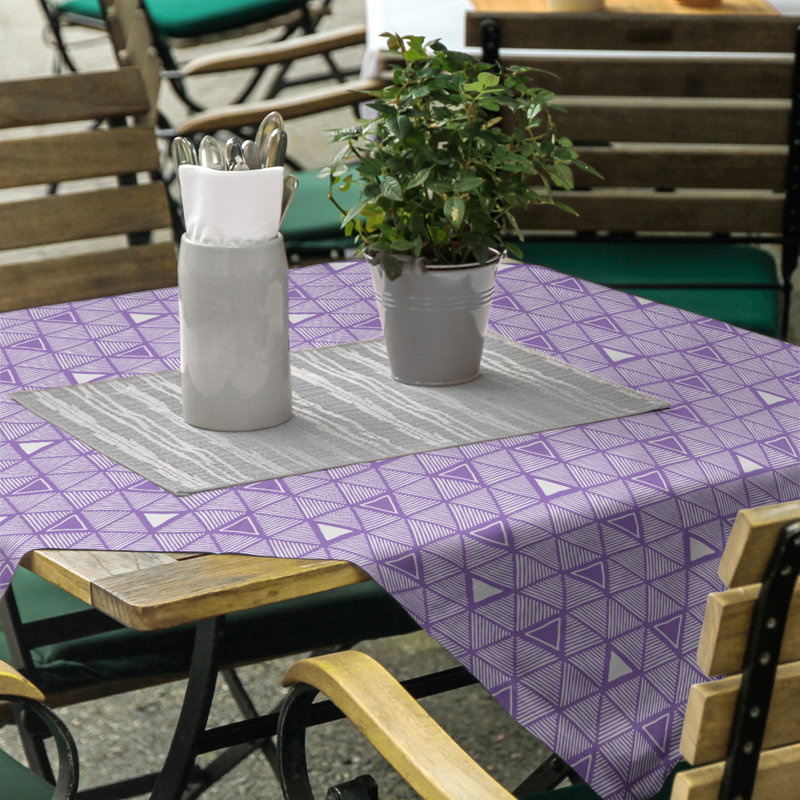 Nappe triangles dessinés à la main classiques, Mauve/blanc