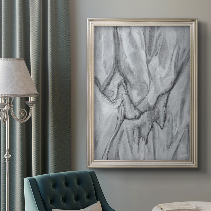 Marbré blanc I, toile encadrée de qualité supérieure - prête à être accrochée, L 21 po x H 25 po