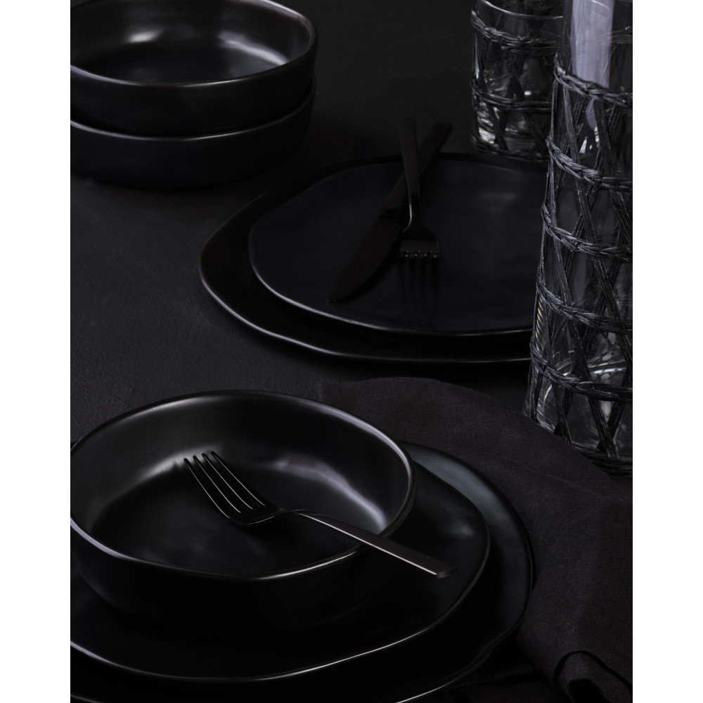 Hekonda Stoneware Dinnerware Set, Black