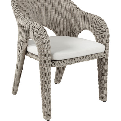 Chaise de patio d'extérieur en oléfine taupe Seacrest
