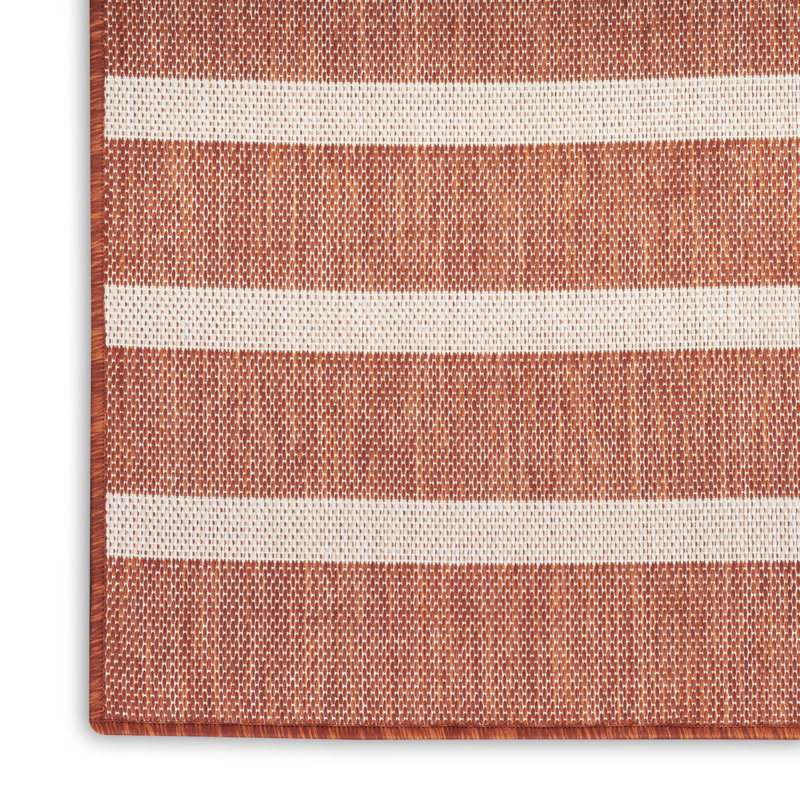Shaila Striped Indoor / Outdoor Rug, Rectangle 4' x 6', Orange