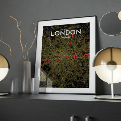 London City Map In Contrast - No Frame Print