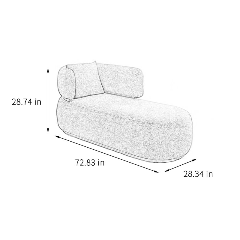 Chaise longue de loisirs élégante et de qualité, Brun, Orienté à gauche (vu de face)