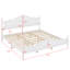 Lit plateforme en bois avec tête de lit, lit plateforme de style rétro avec support en lattes de bois-804477318