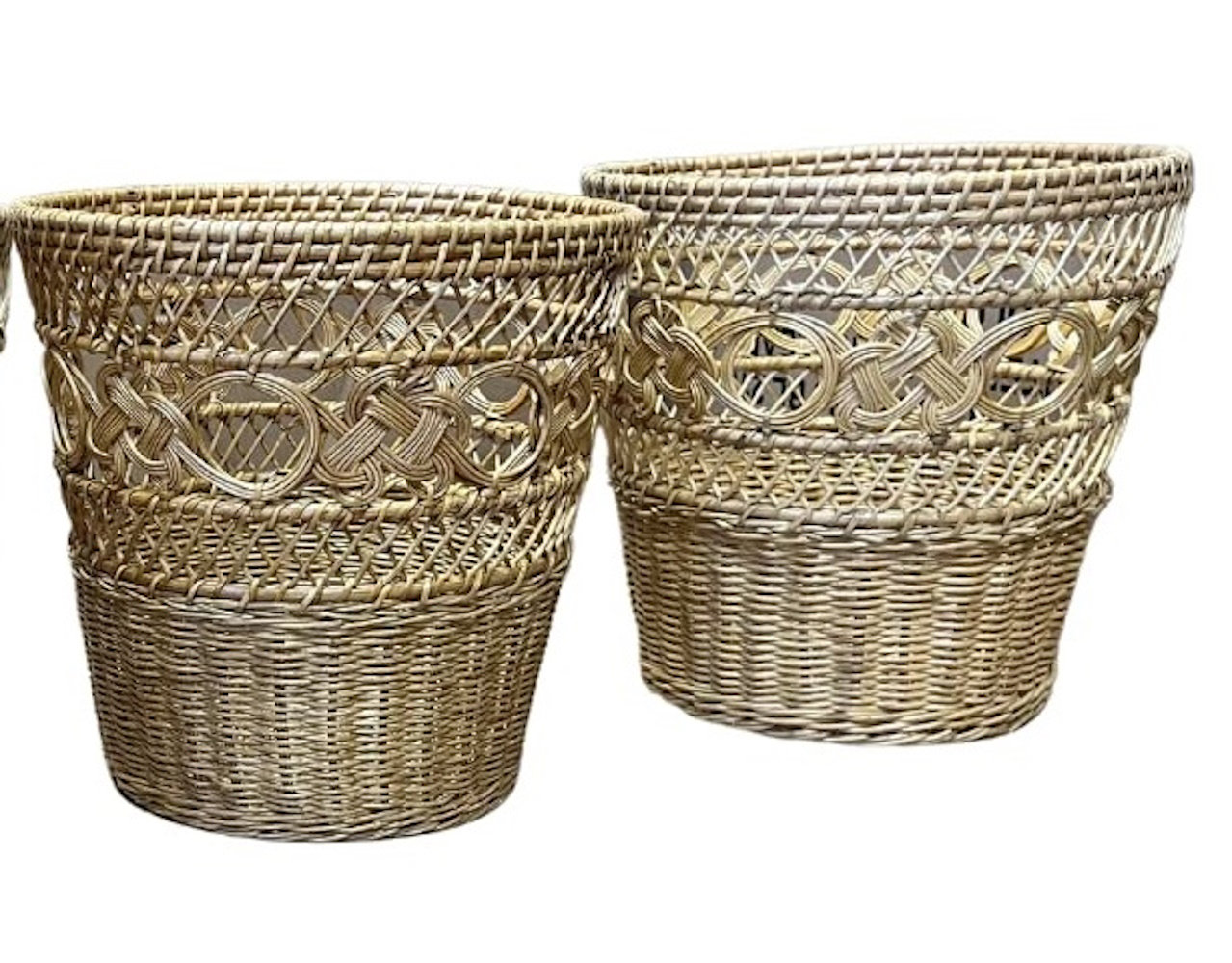 Poubelle En Osier Tressé Avec Doublure Plastique Amovible - Corbeille à Papier Décorative Pour Salle De Bain, Chambre, Bureau - Style Naturel Et Rustique