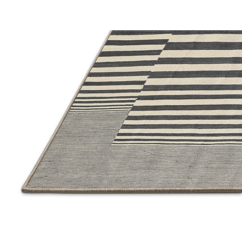 Tapis abstrait gris / olive clair, Rectangle 5 pi x 7 pi