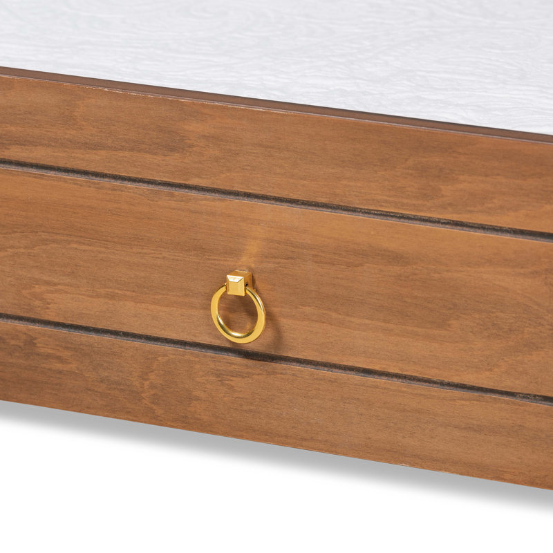 Lit gigogne simple Keiona, Noyer brun