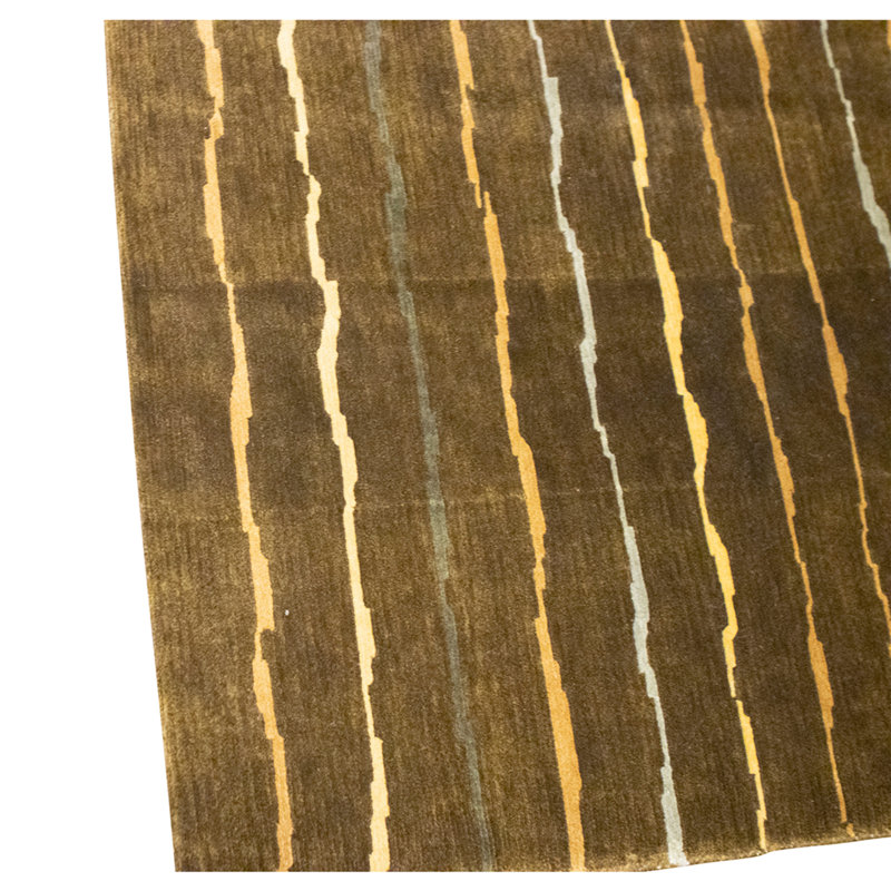 Hand Knotted Area Rug in Gold