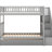 Twin Over Bunk Bed With Trundle In Gray, 4 Storage Shelves, Upper Mattress 6 - Inch Thick 6'' Recommended