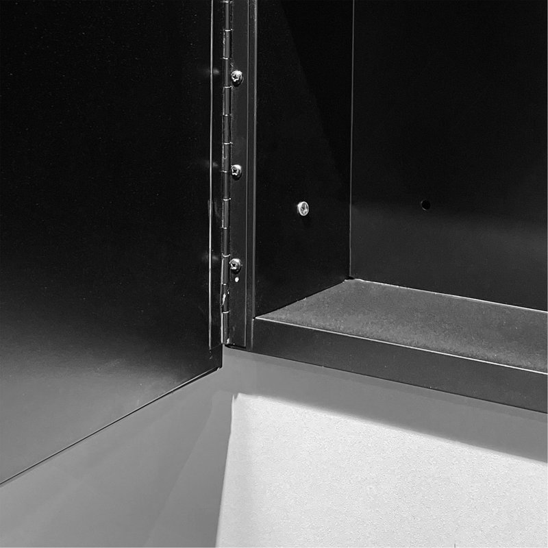 Armoire à pharmacie 26 po x 30 po à fixation murale ou encastrée en métal noir avec miroir