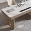 Bureau de table rectangulaire gris en bois manufacturé avec 3 tiroirs-1909761606-1909761604